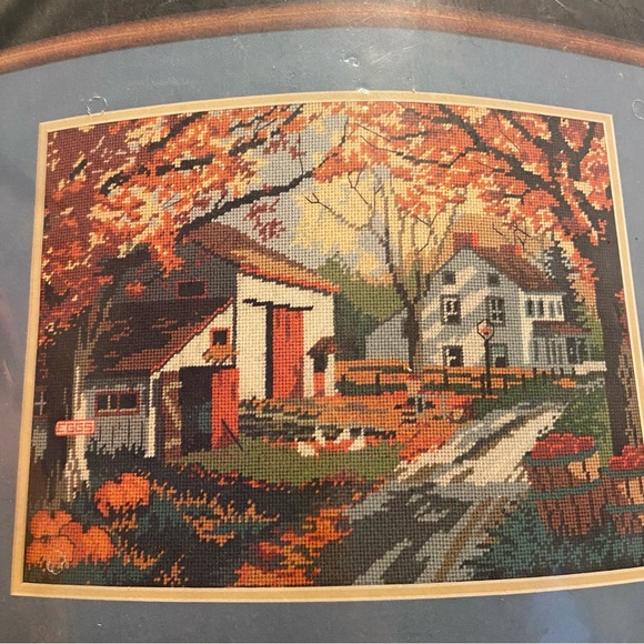 Vintage Dimensions Needlepoint The Road Home #2226 Fall Scene 
Open Package - Picture 3 of 14